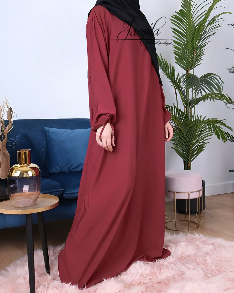 ABAYA AMPLE  BORDEAUX – MICROFIBRE ROYALE LÉGÈRE | AMCOSMETIK