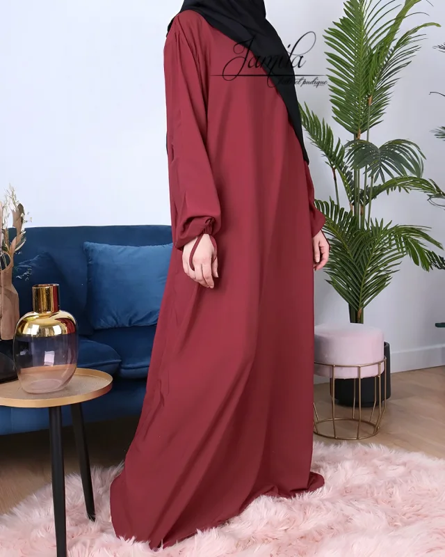ABAYA AMPLE  BORDEAUX – MICROFIBRE ROYALE LÉGÈRE | AMCOSMETIK