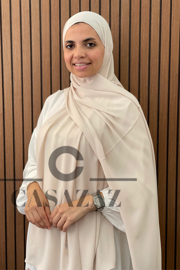 Châle Crêpe Uni Beige Rose  | CasaZaz