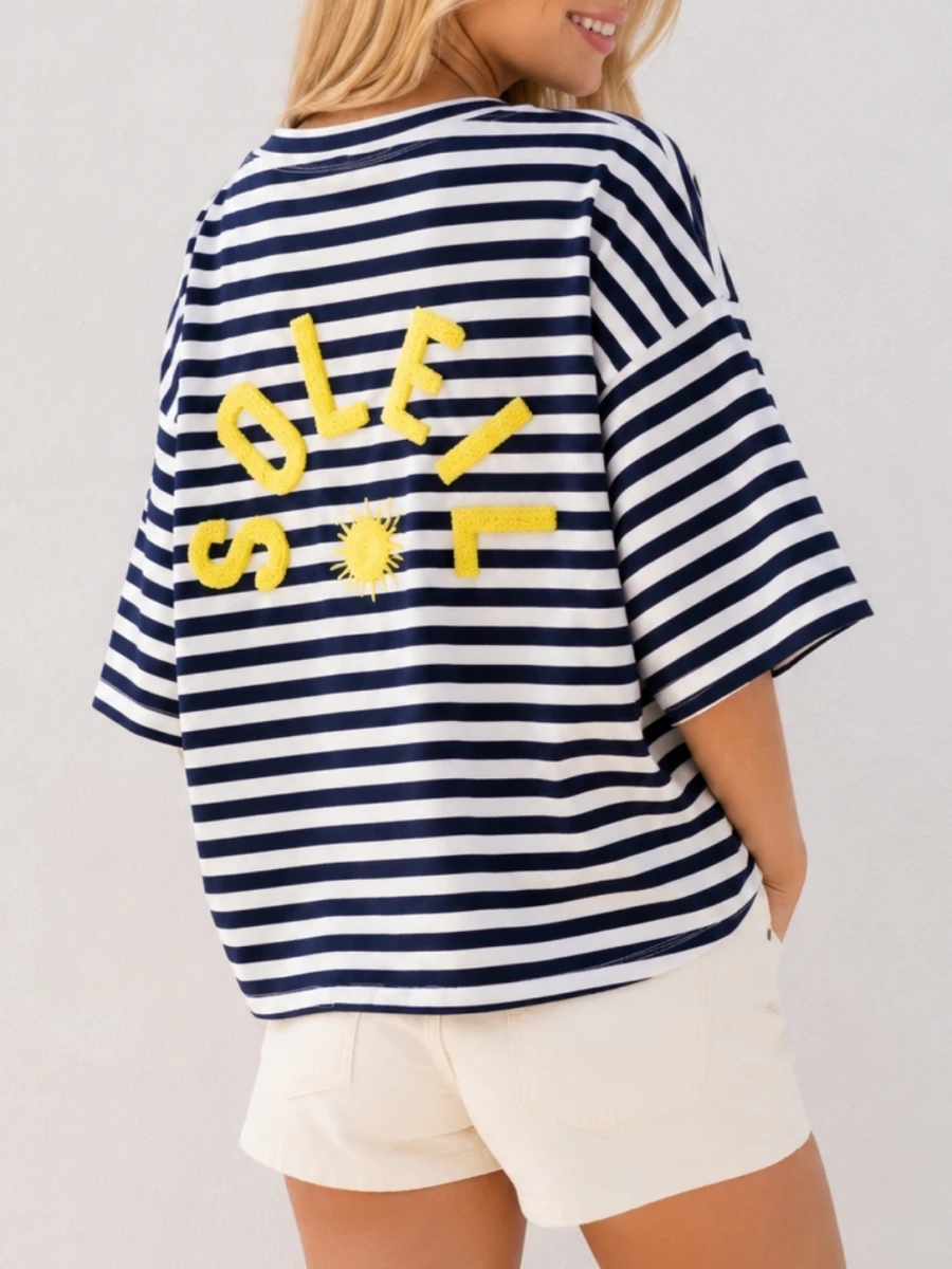Soleil Stripe Tee | Salsa Color