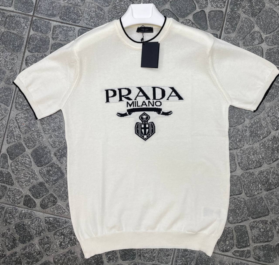 Prada Milano T-Shirt Knitwear White  | MASSIMOLUXURYOUTLET