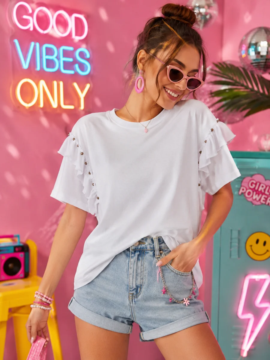Tee-shirt "clotilde" blanc 36 au 46 | Les Chics Filles by Sab