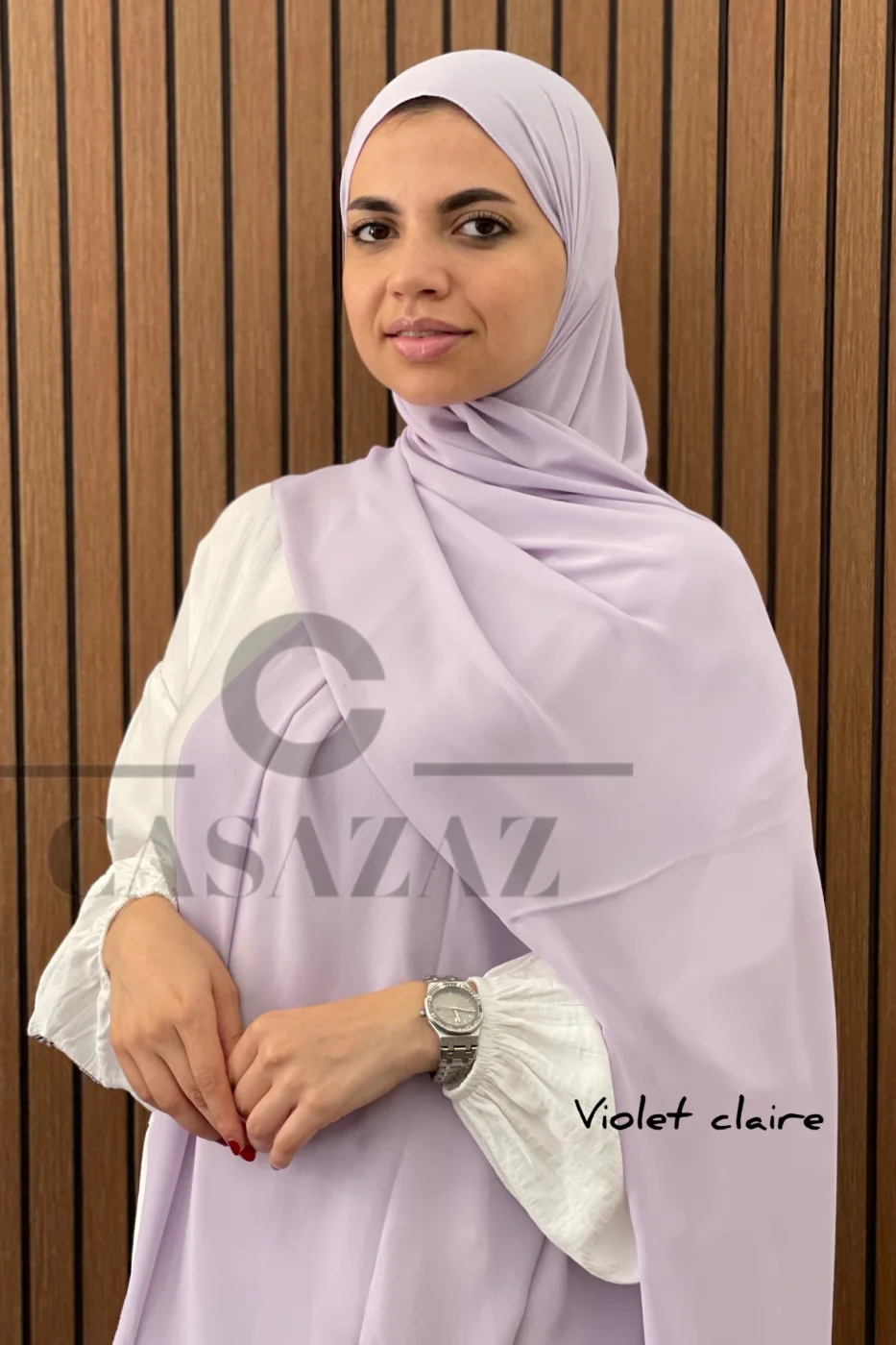 Châle Crêpe Uni Violet Clair | CasaZaz