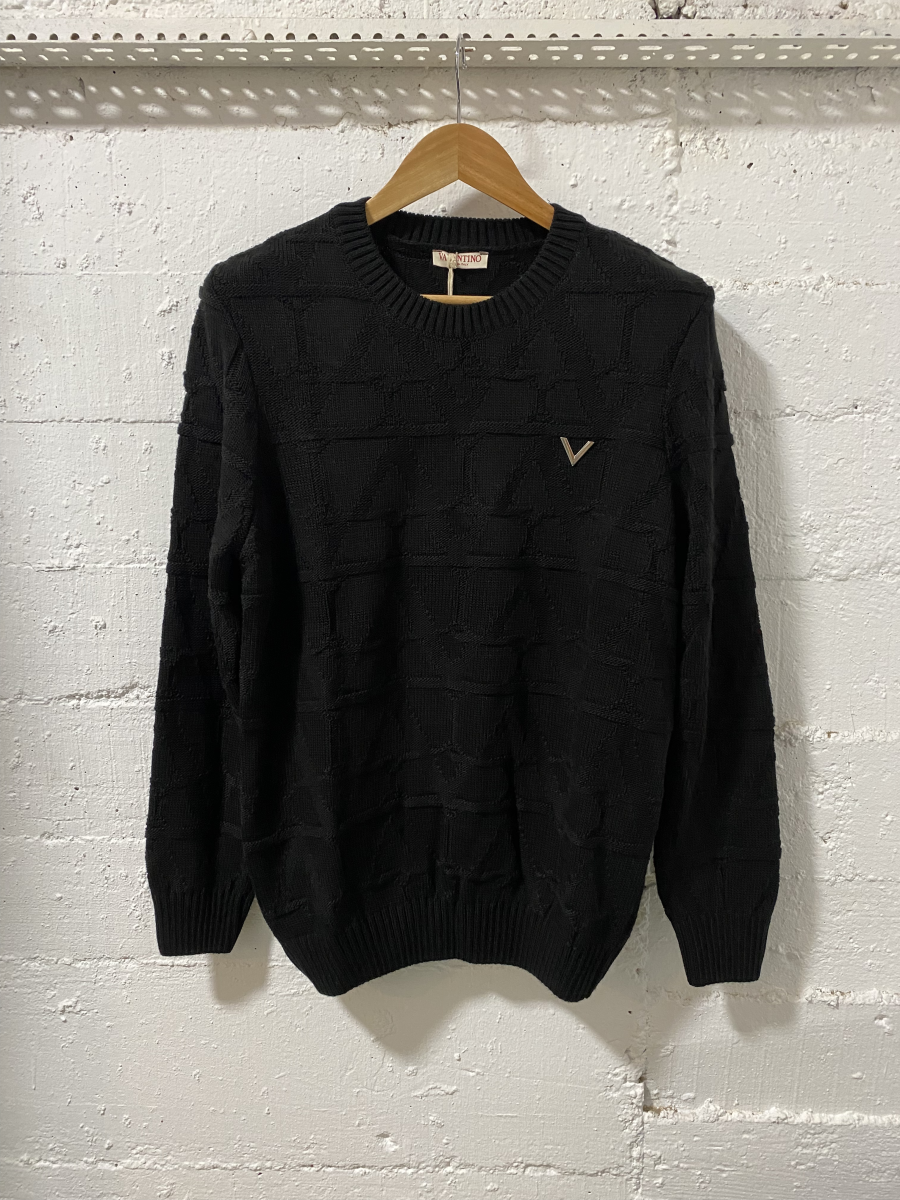 Valentino Fine Cotton Sweater Black | MASSIMOLUXURYOUTLET