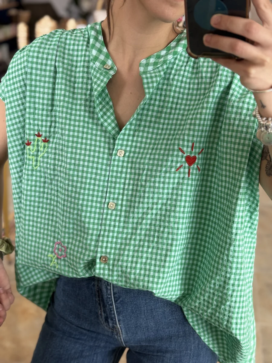 Chemise MARINA verte | Les bohemiennes Le Bouscat