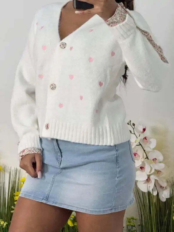 Gilet coeur - blanc | Neyla