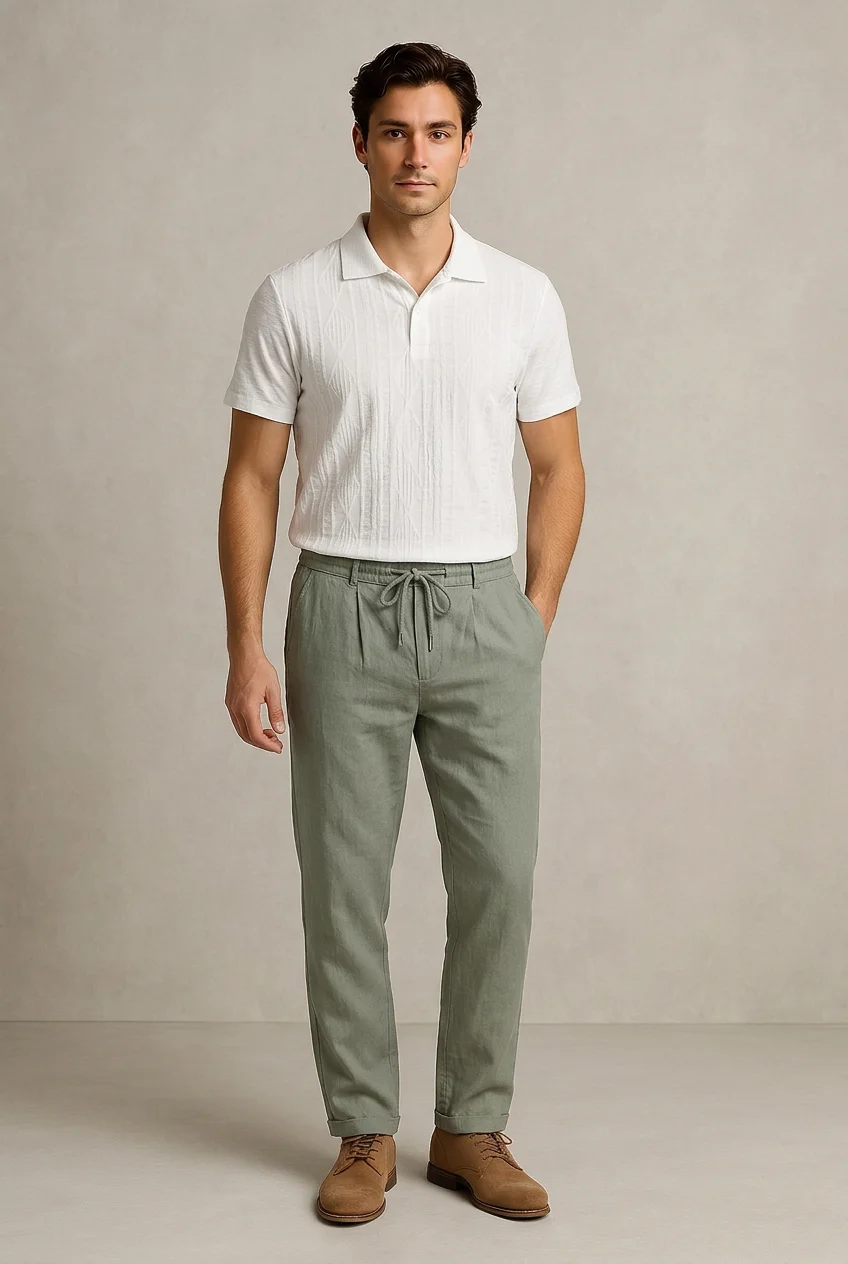 Pantaloni Uomo Primavera/Estate con Coulisse – Verde | GIMARK