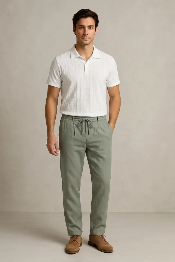 Pantaloni Uomo Primavera/Estate con Coulisse – Verde | GIMARK