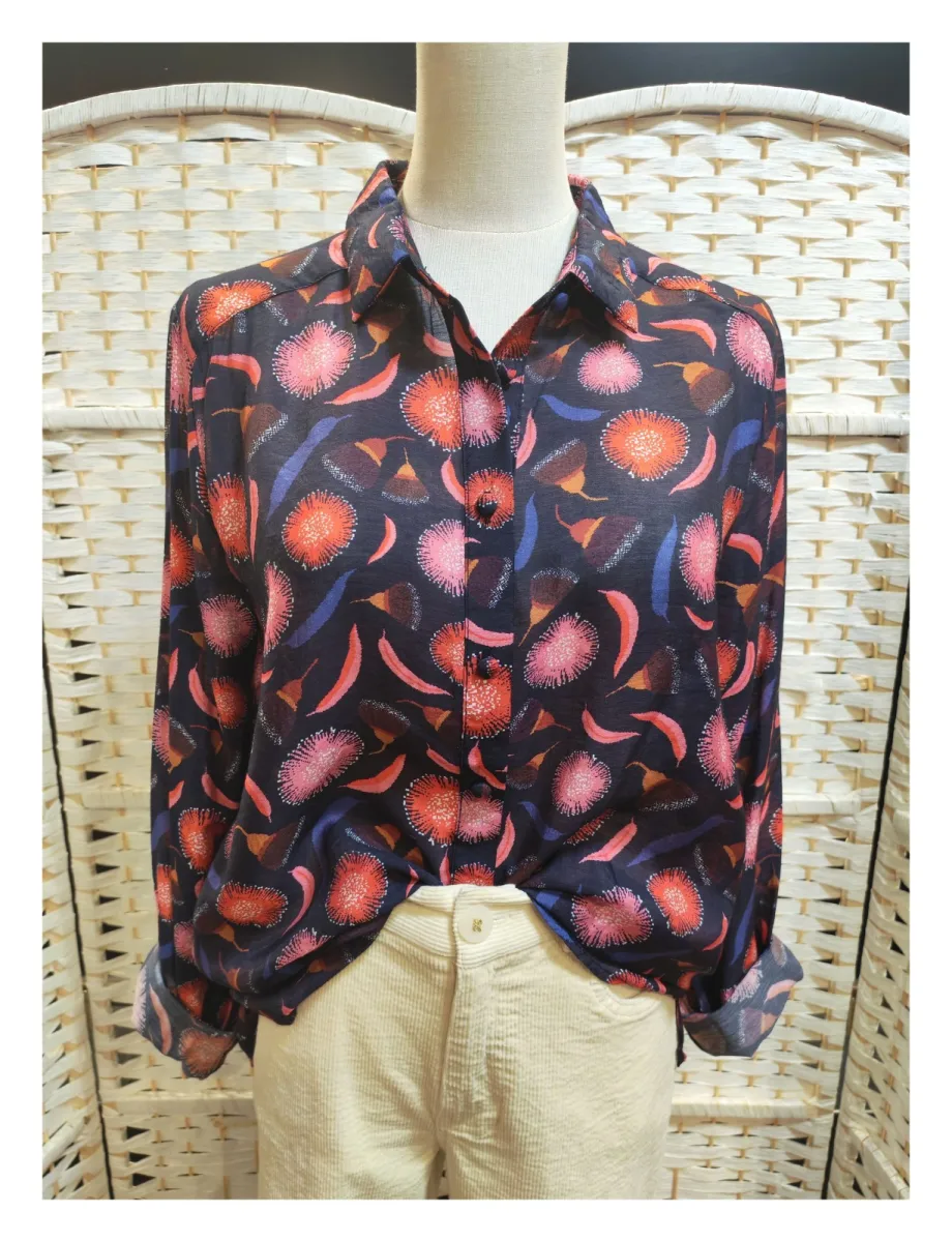 Chemise imprimé fleuri marine | Deal Only One