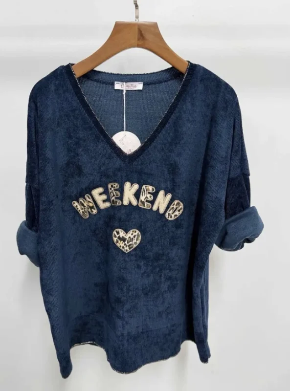 Pull week end sweat shirt velours | Jus de coco 
