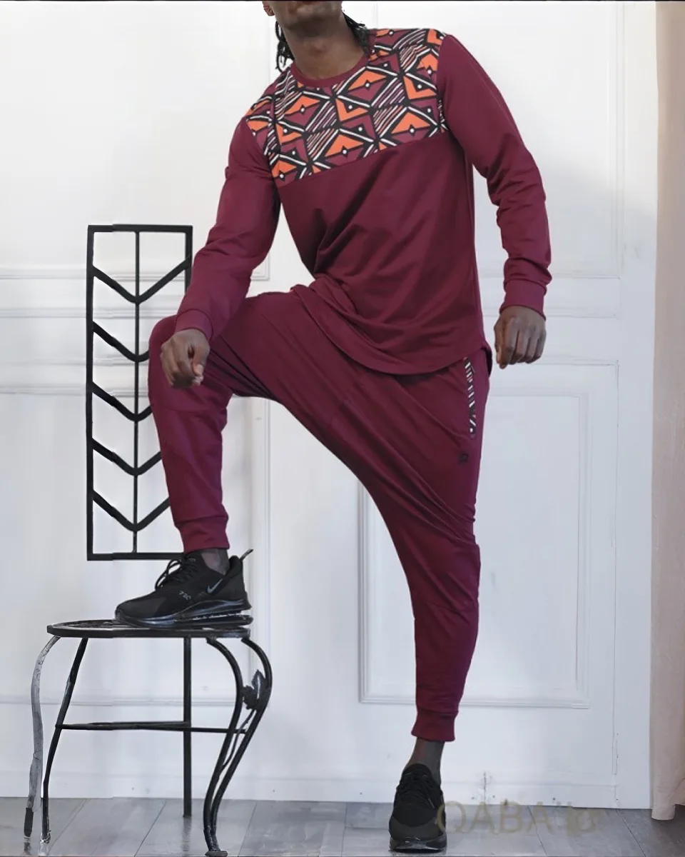ENSEMBLE AFRO-WAX SAROUEL ET SWEAT COL ROND | AMCOSMETIK