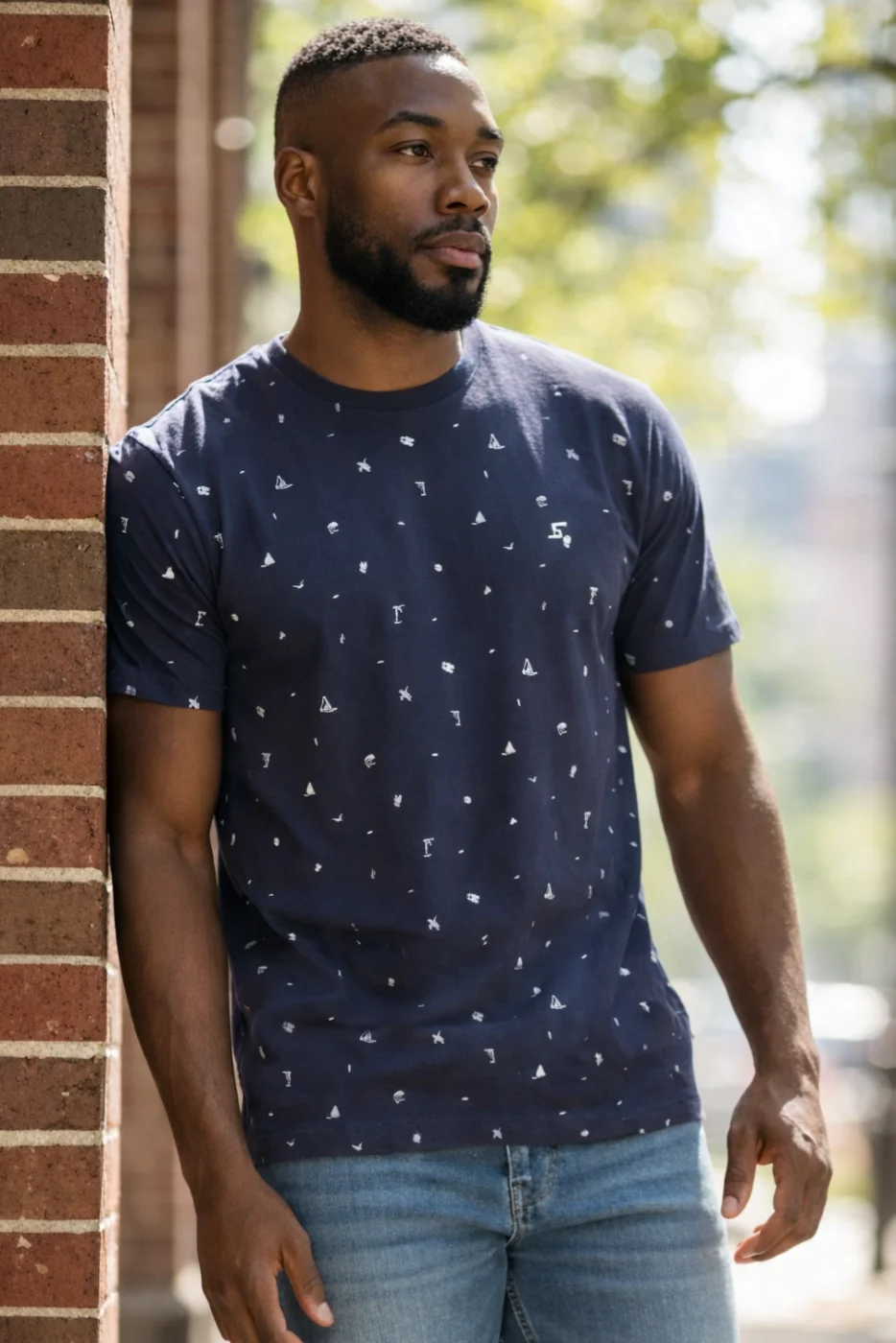 T-Shirt da Semáforo Azul Marinho Made in Portugal  | definne