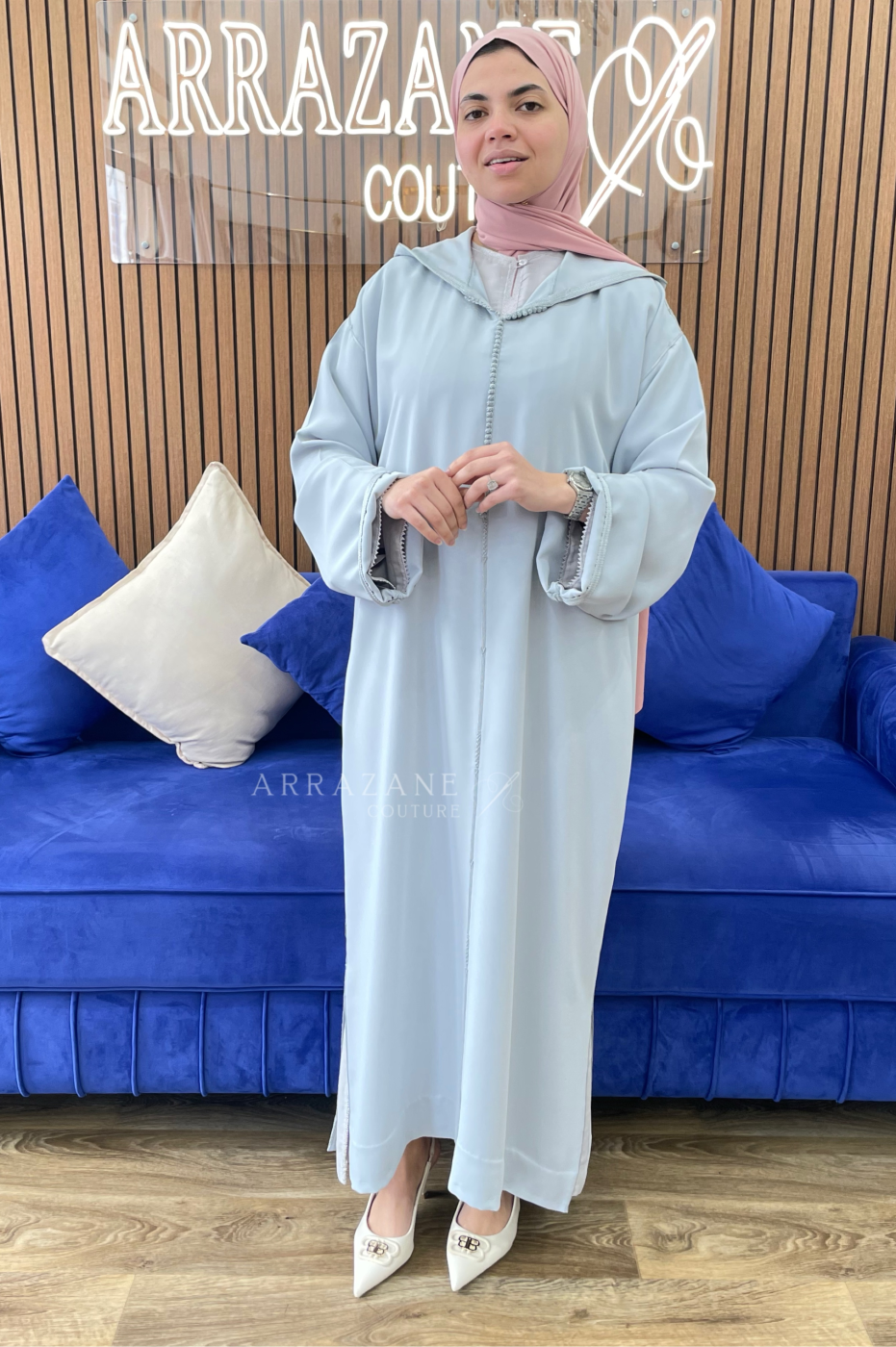 Djellaba crêpe berchman gris clair | CasaZaz
