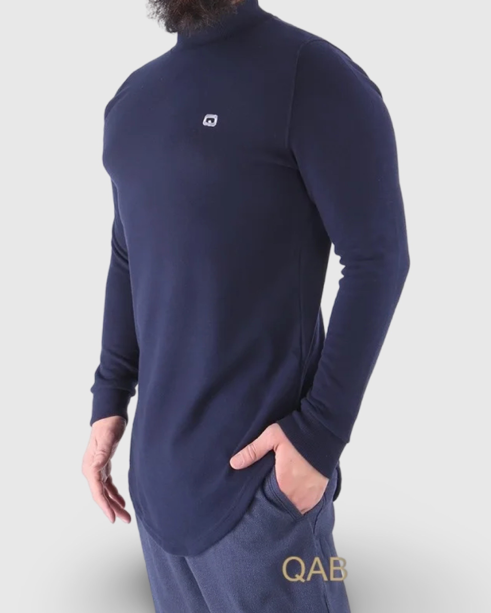 PULL COL MONTANT - BLEU NUIT | AMCOSMETIK