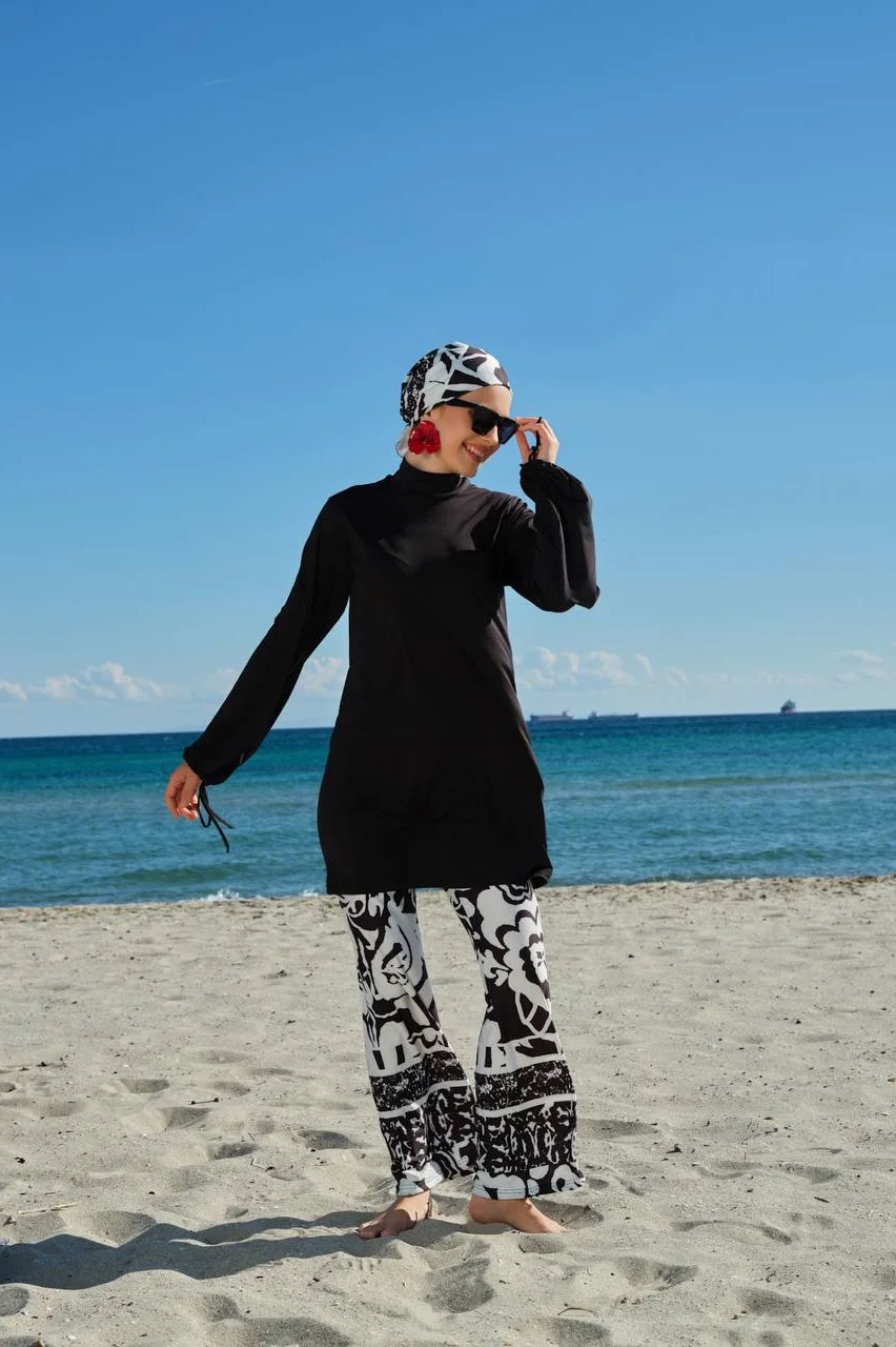 Burkini Roseli Imprimé Noir | CasaZaz