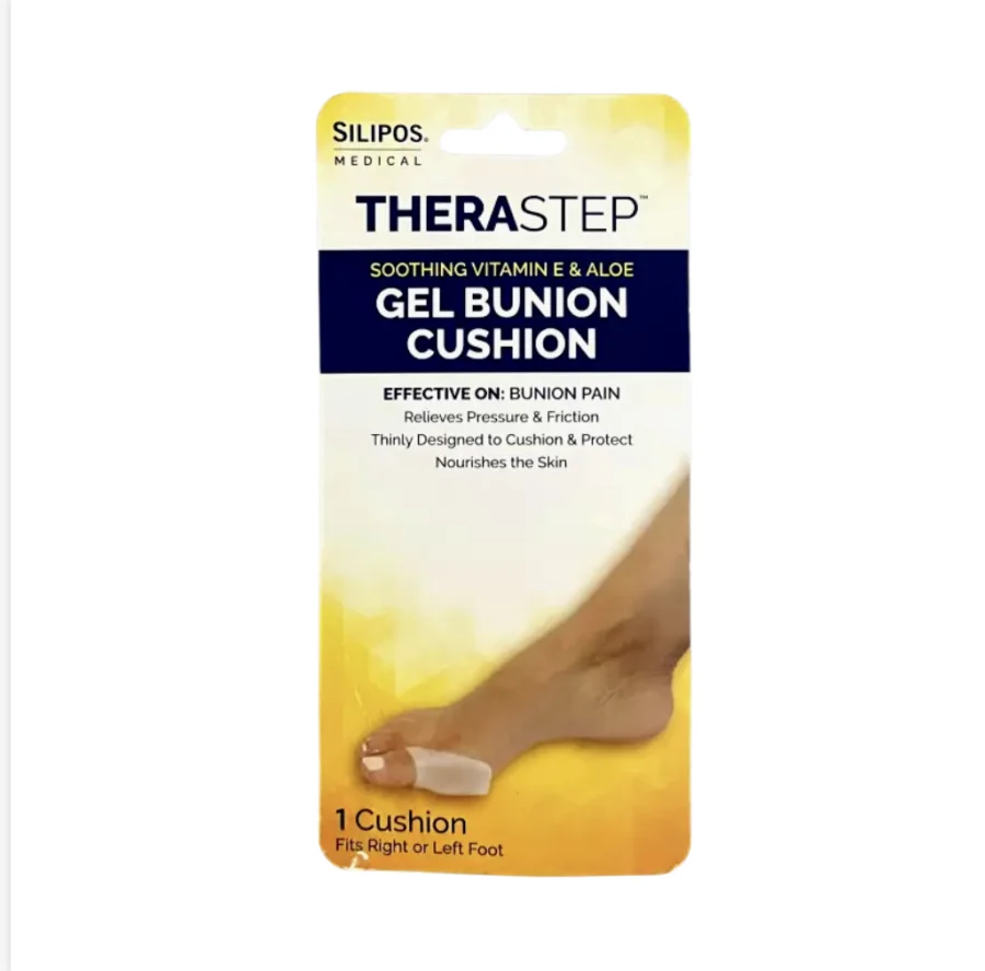 SILIPOS. MEDICAL THERASTED® SOOTHING VITAMIN E & ALOE GEL BUNION CUSHION | Hit-The-Stage Pharmacy