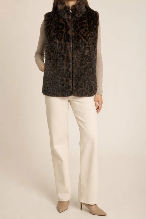 Gilet fausse fourrure léopard | Deal Only One