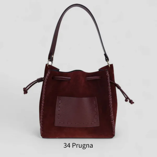 6051 - Borsa Secchiello in camoscio  | Carvin Bags