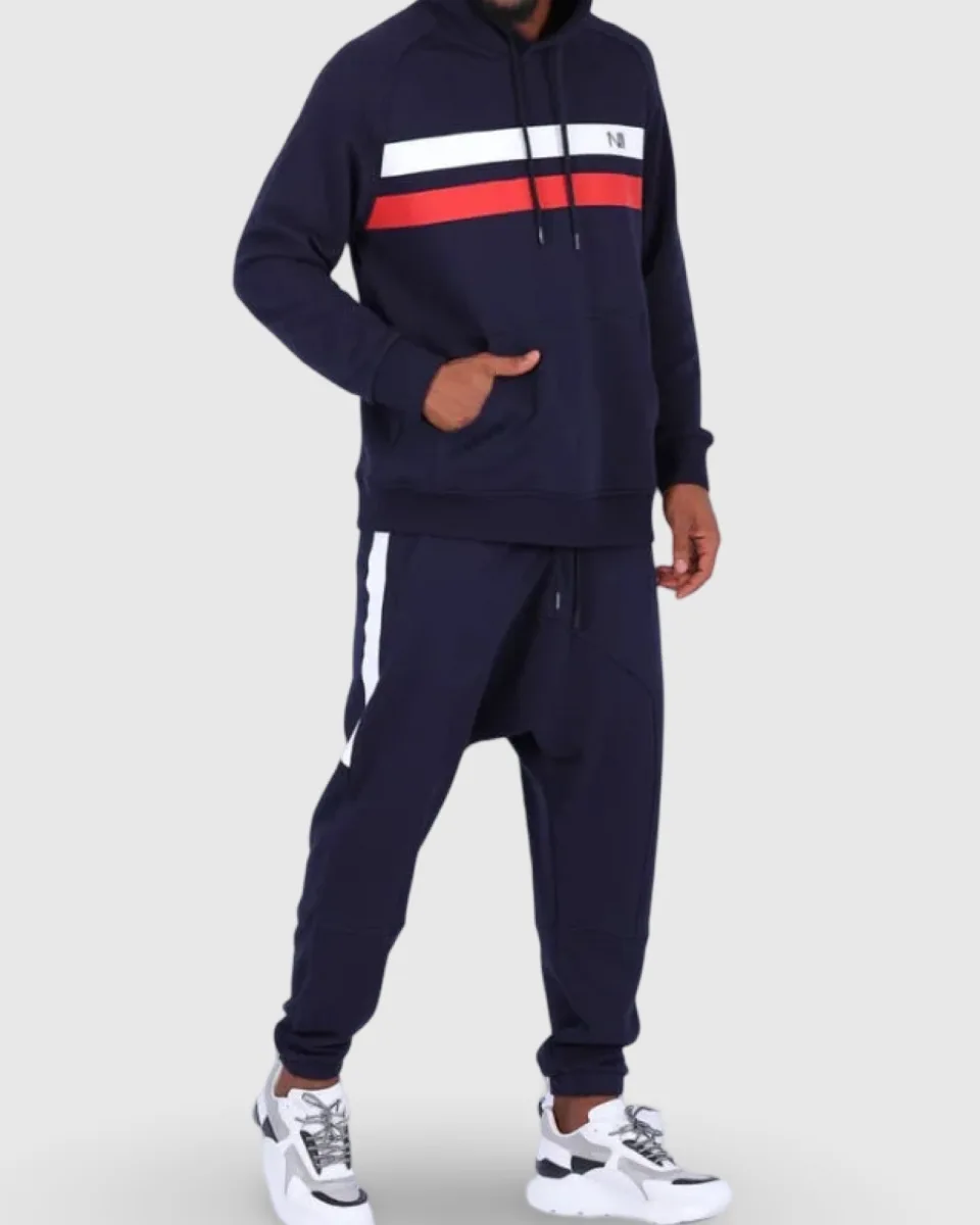 ENSEMBLE JOGGING HARVARD 2 BLEU - SWEAT CAPUCHE ET PANTALON - NIII   | AMCOSMETIK