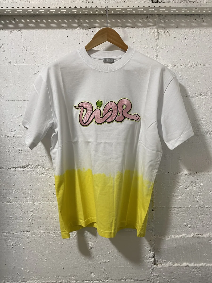Christian Dior T-Shirt White/Yellow  | MASSIMOLUXURYOUTLET
