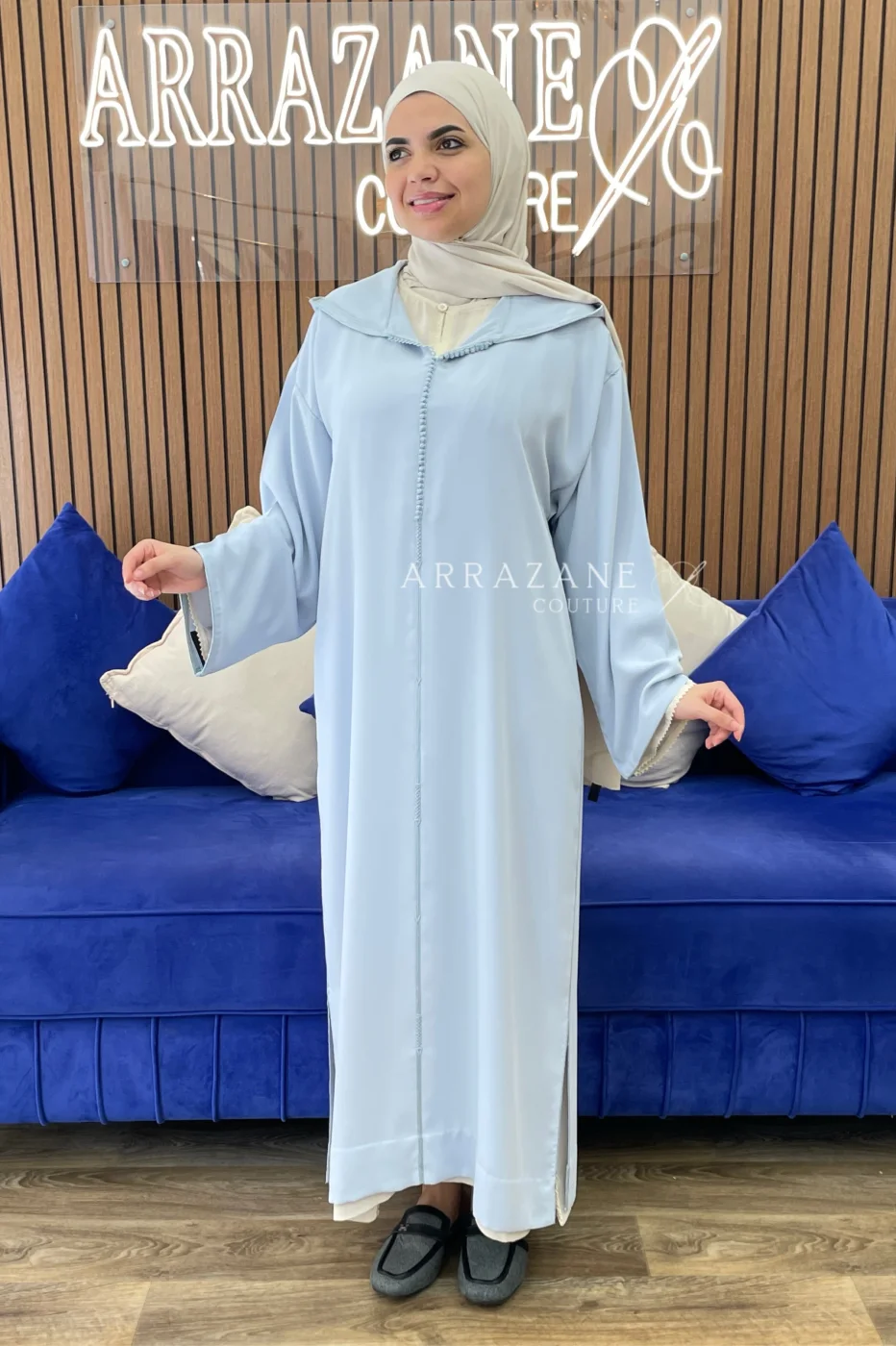 Djellaba Crêpe Berchmen Ciel | CasaZaz