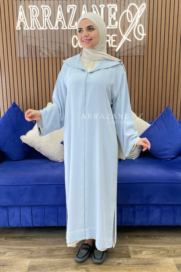 Djellaba Crêpe Berchmen Ciel | CasaZaz