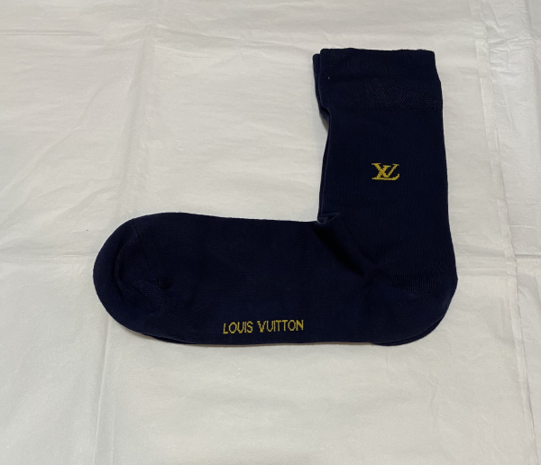 Louis Vuitton Cotton Socks Dark Blue LV | MASSIMOLUXURYOUTLET