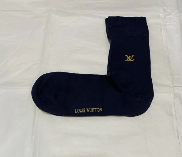 Louis Vuitton Cotton Socks Dark Blue LV | MASSIMOLUXURYOUTLET