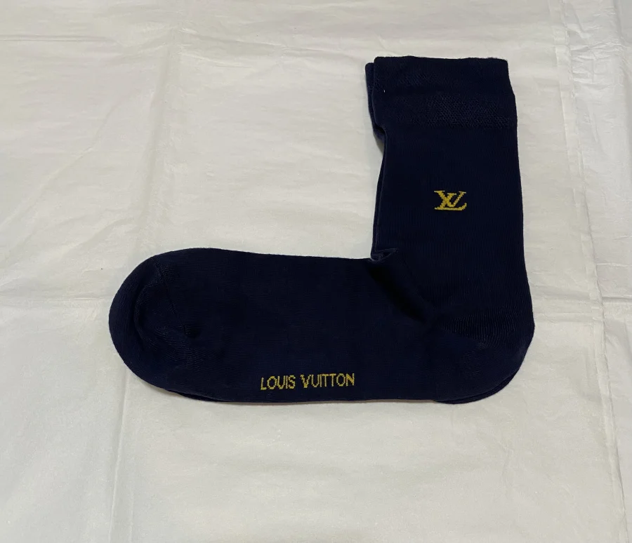 Louis Vuitton Cotton Socks Dark Blue LV | MASSIMOLUXURYOUTLET