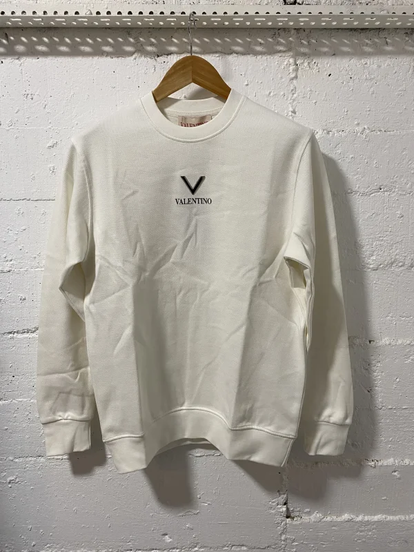Valentino Sweatshirt V White | MASSIMOLUXURYOUTLET