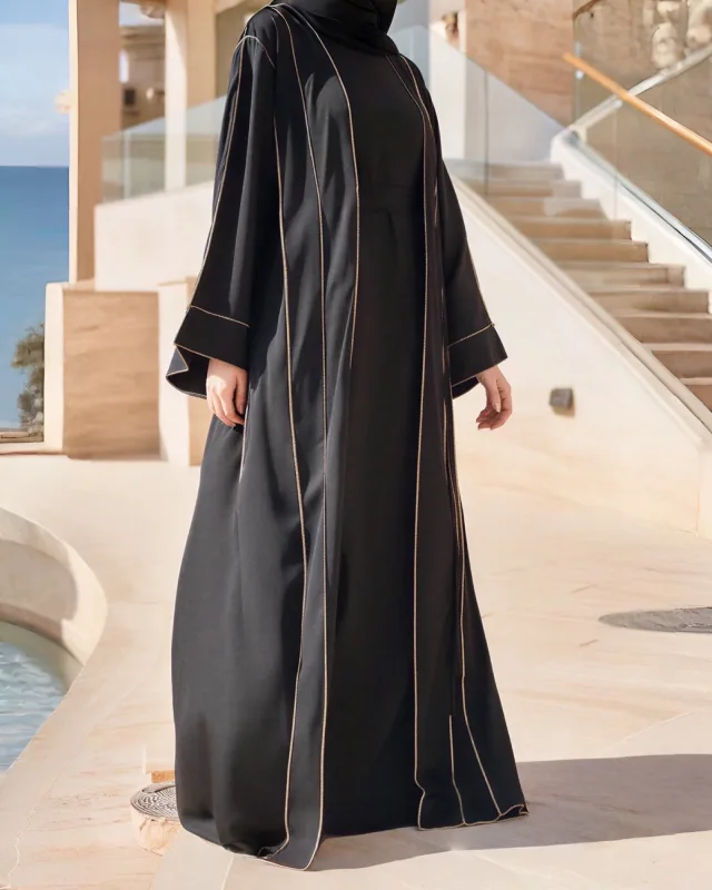 ENSEMBLE KIMONO DEUX PIÈCES NOIR SB PREMIUM NIDAH | AMCOSMETIK