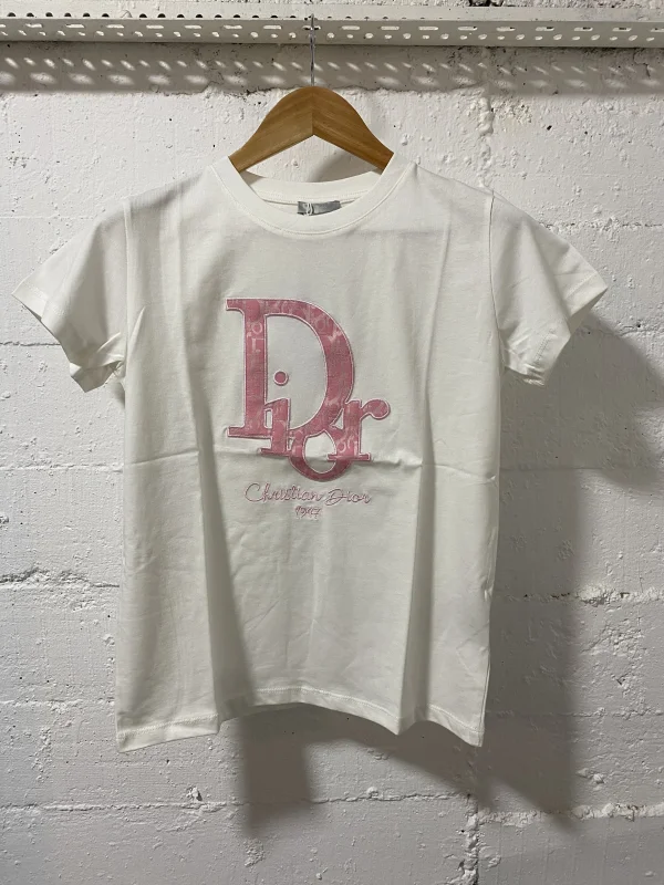 Christian Dior Paris Women T-Shirt White/Rose | MASSIMOLUXURYOUTLET