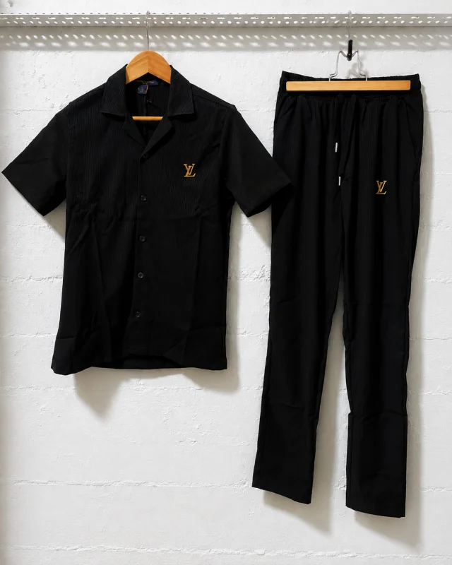 Louis Vuitton Set Short Sleeve Shirt Black | 