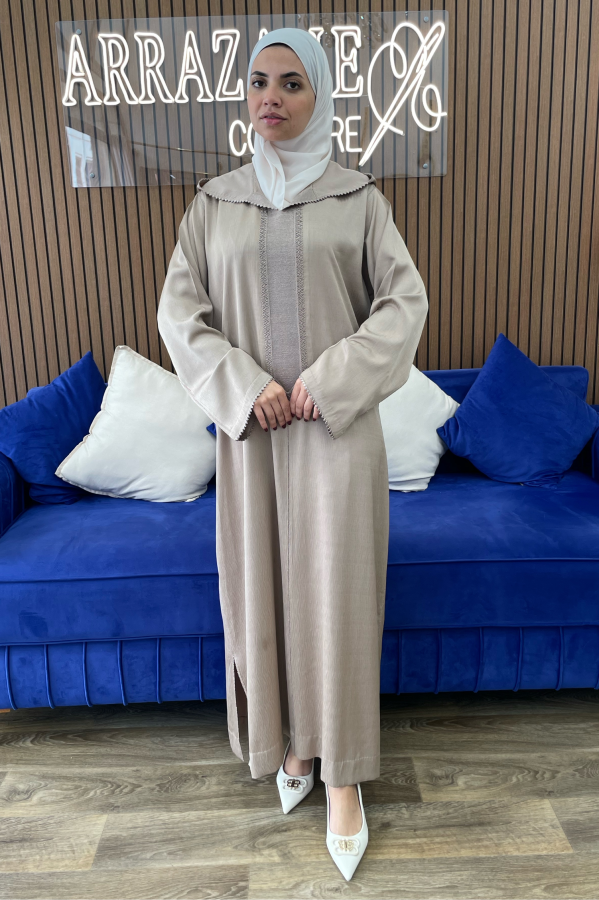 Djellaba Randa Hssira Taupe | CasaZaz