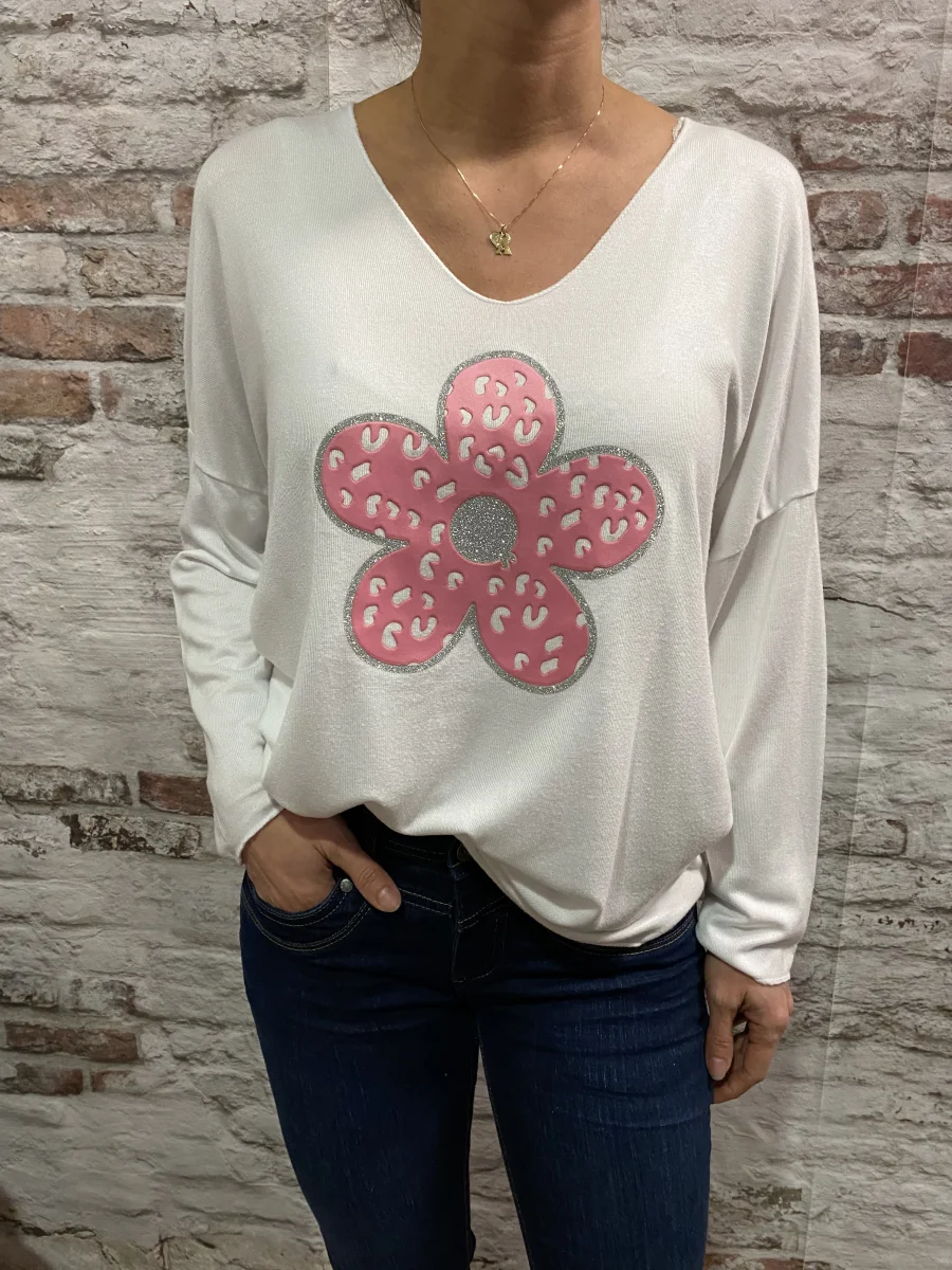 Pull fin fleur  | Jus de coco 