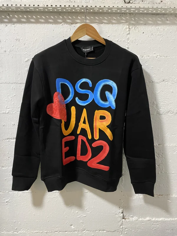 Dsquared2 Cotton Sweatshirt Black | MASSIMOLUXURYOUTLET