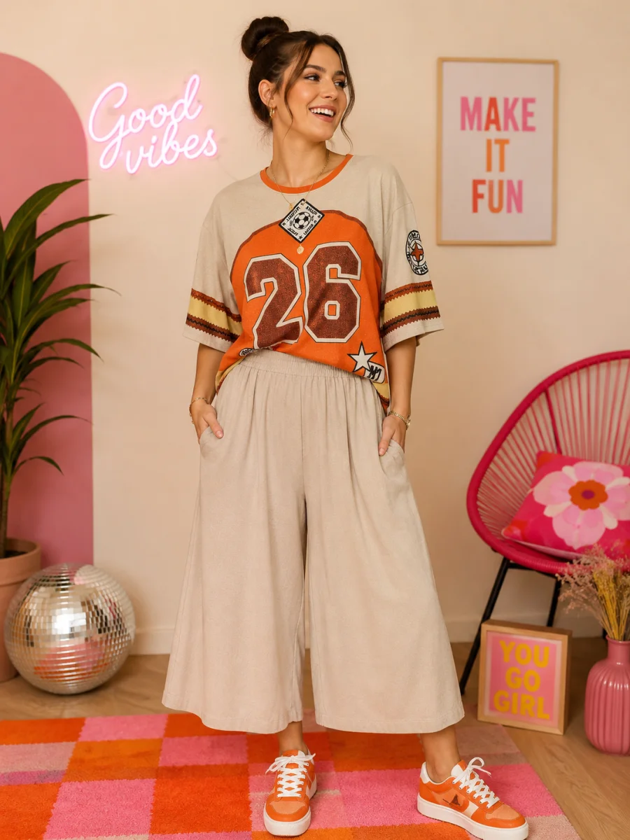Blouse " sport" orange 36 au 46/48 | Les Chics Filles by Sab 