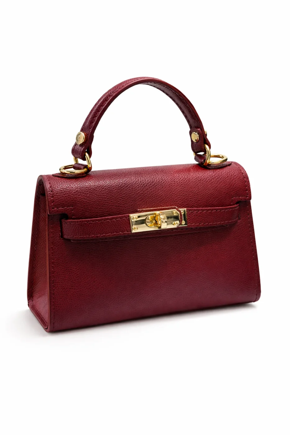 Borsa Mini Icon – Bordeaux con Dettagli Dorati | ELIS MODA