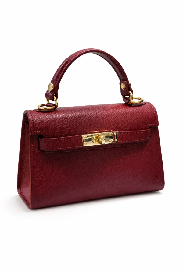 Borsa Mini Icon – Bordeaux con Dettagli Dorati | ELIS MODA