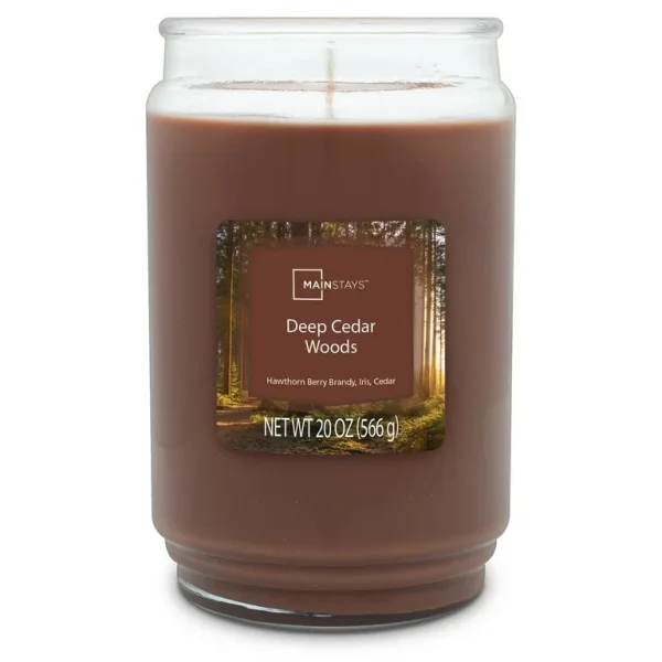 Mainstays Deep Cedar Woods Scented Single Wick Candle, 20 oz. | Home & Kitchen Delights