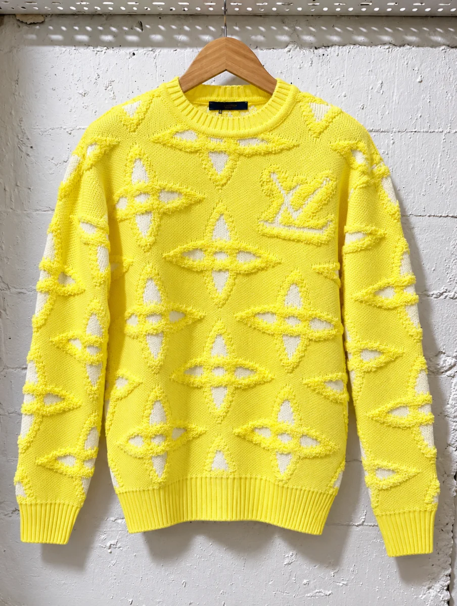 Louis Vuitton Sweater Textured Monogram Yellow | 
