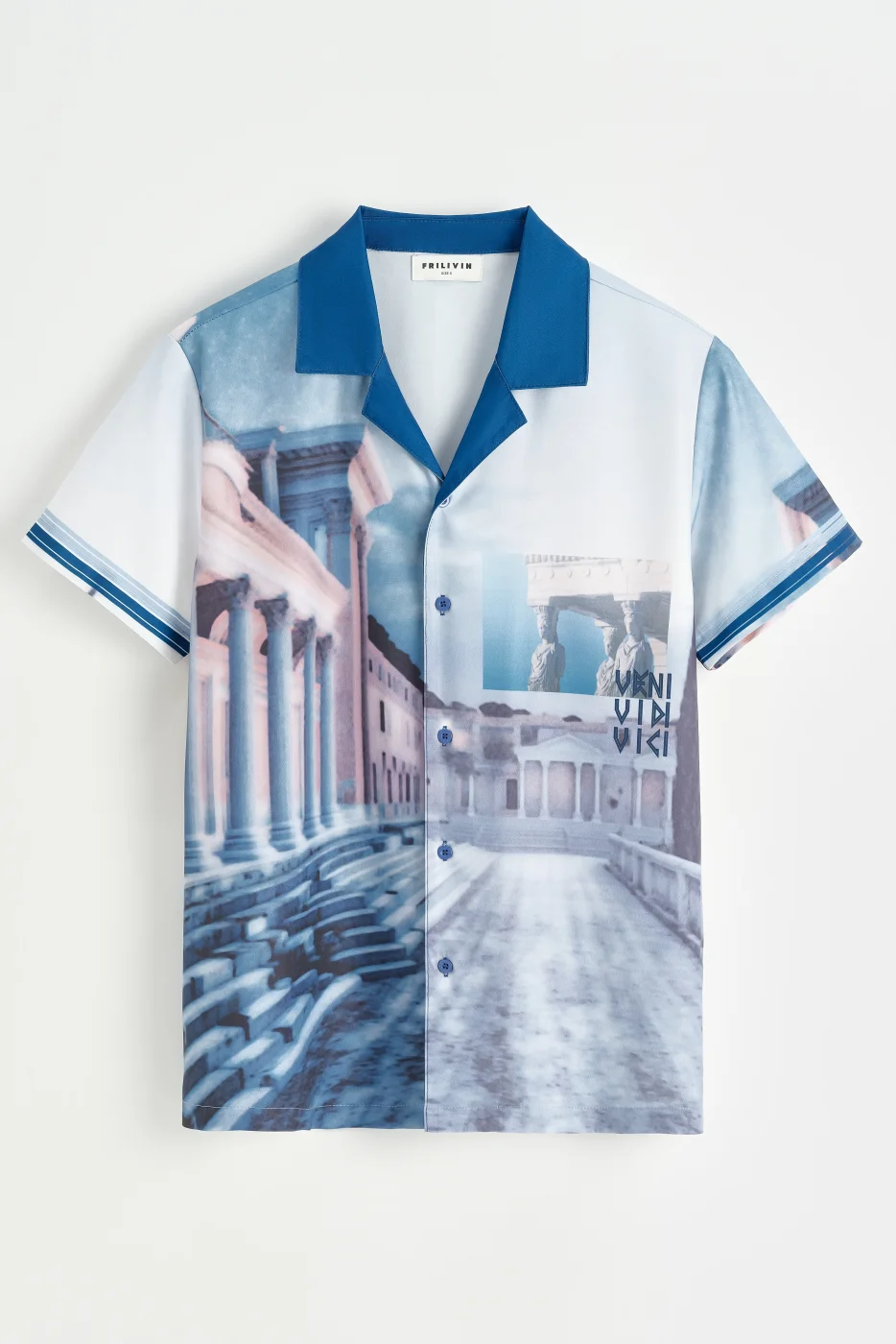 Camisa Havaiana Art Print  em Azul Cod. 952 | definne