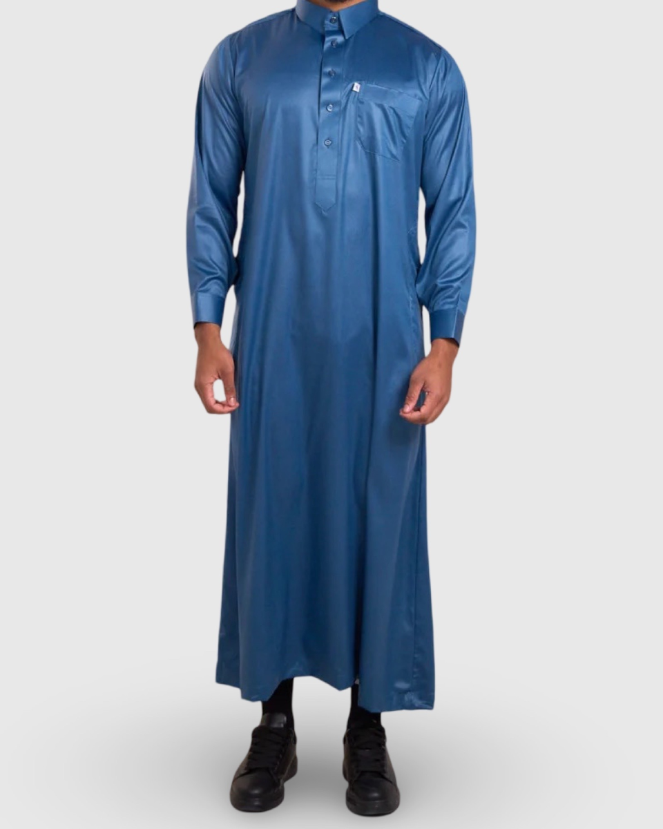 QATARI LUXE – QAMIS QATARI HAUT DE GAMME BLEU NUIT | AMCOSMETIK
