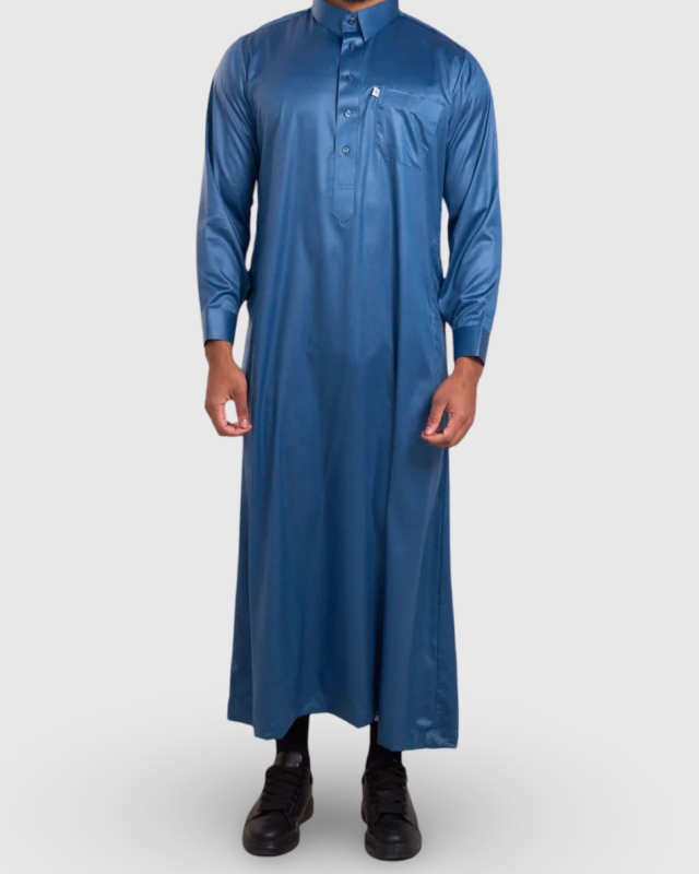 QATARI LUXE – QAMIS QATARI HAUT DE GAMME BLEU NUIT | AMCOSMETIK