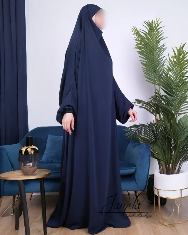JILBAB 1 PIÈCE  BLEU MARINE - JAMILA  | AMCOSMETIK