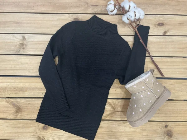 Sous pull flaire tricot noir | Lena in Love 