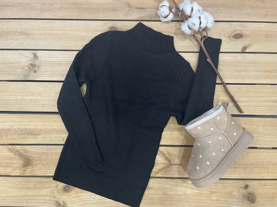 Sous pull flaire tricot noir | Lena in Love 