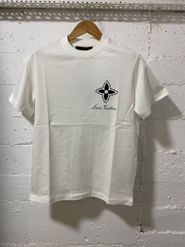 Louis Vuitton T-Shirt White LV Black  | 