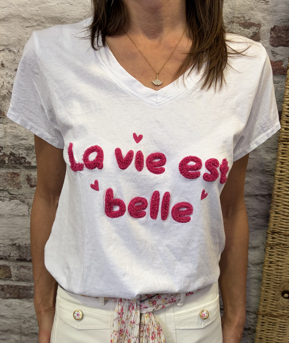 Tee shirt la vie est belle | Jus de coco 