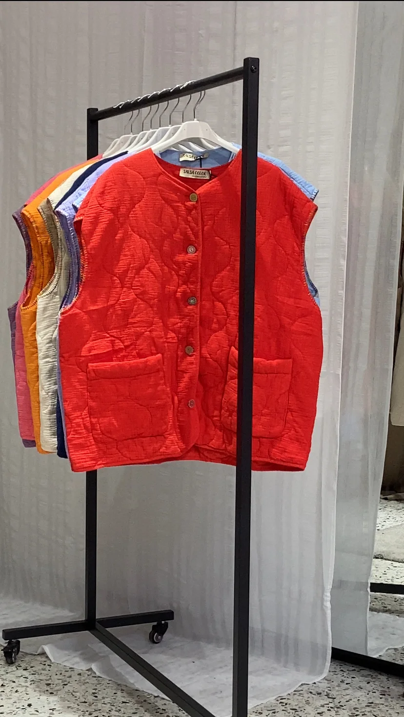 Oversized Cotton Vest | Salsa Color
